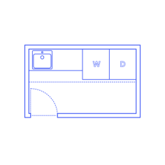 Layouts Laundry Rooms Galley Single Row Four Unit Laundry Room Silhouette Svg Vector, Free Vectors File